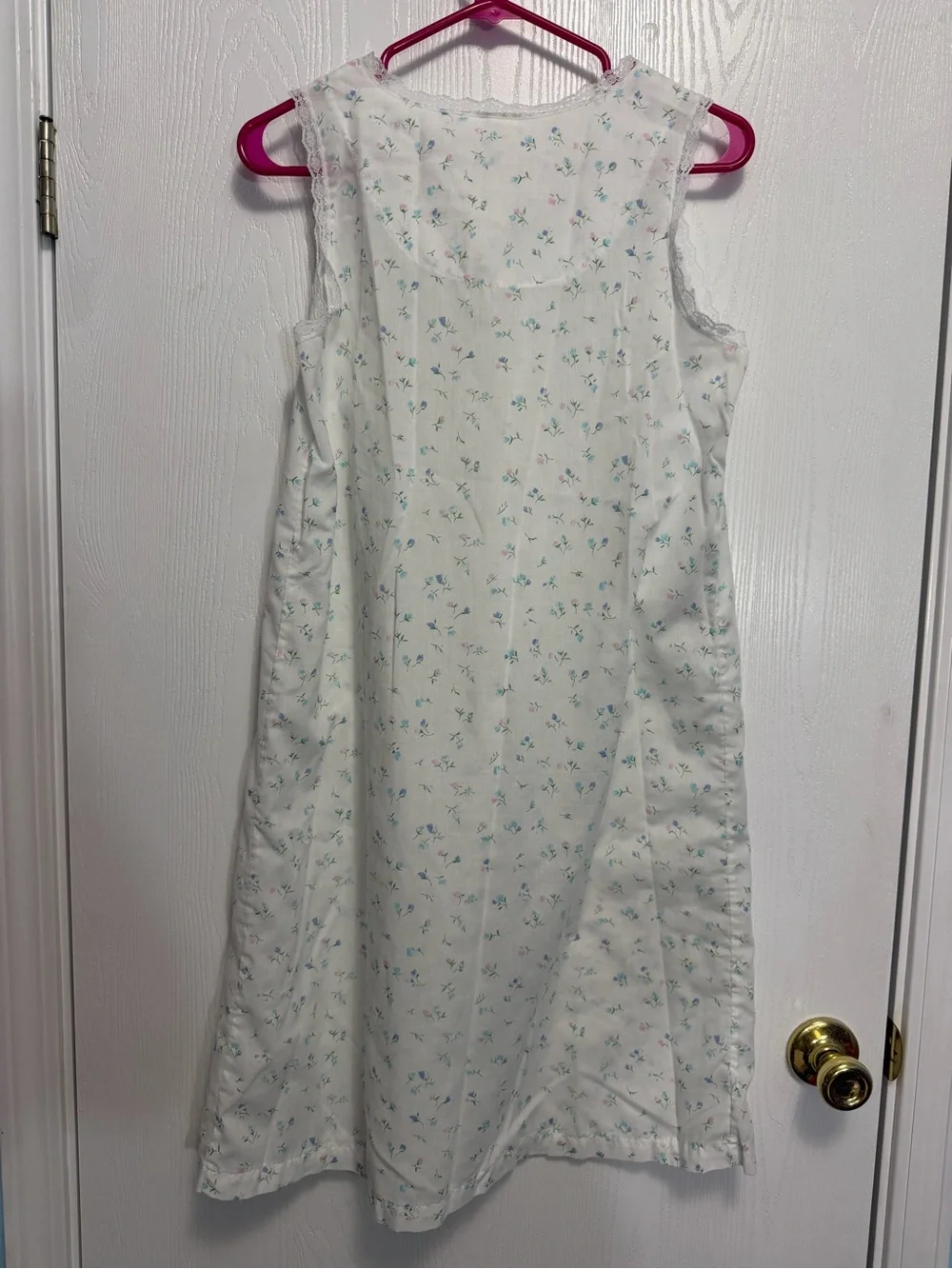 Vintage White Floral Nightgown Dress